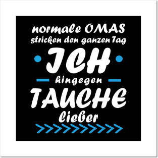 Tauchen Oma Tauchmaske Rente Geschenk Posters and Art